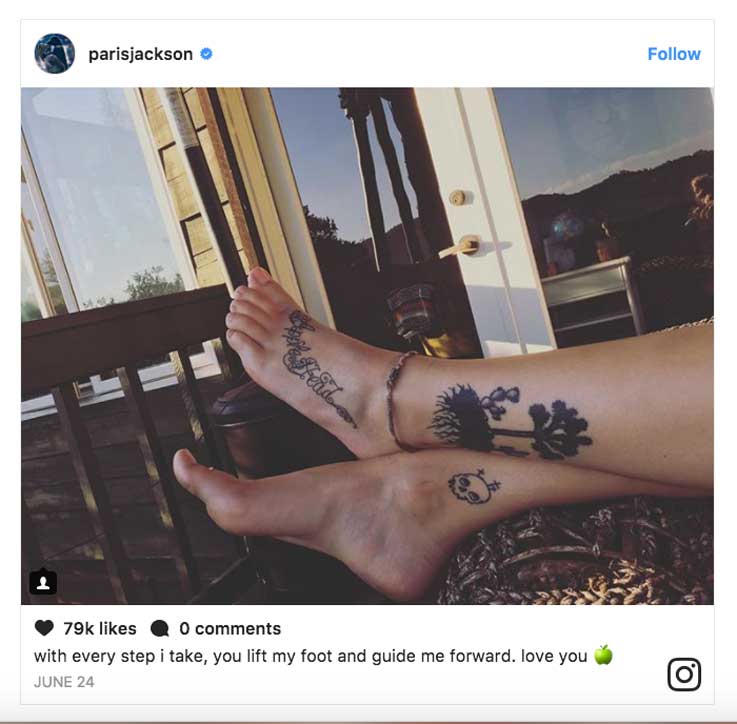 Paris Jackson Applehead Tattoo Instagram