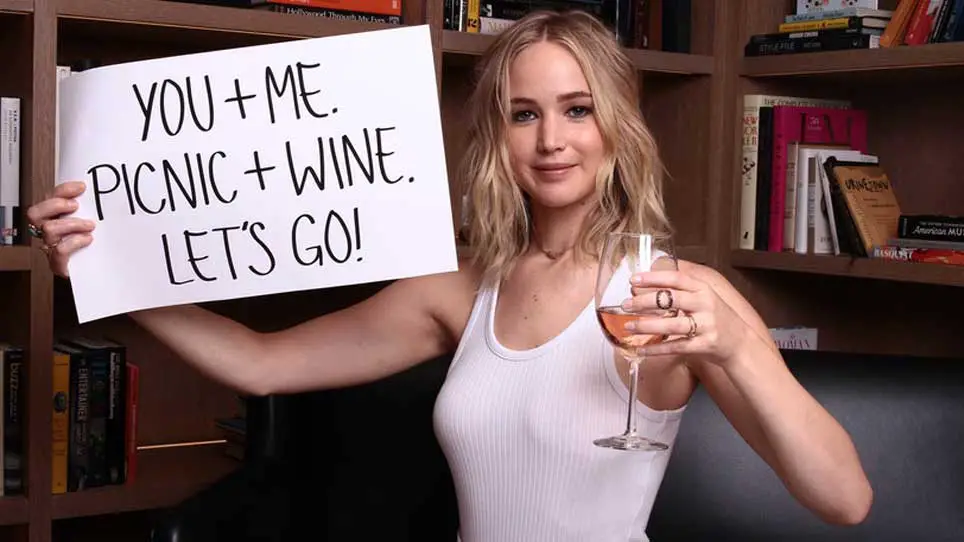Jennifer Lawrence Represent US Wine Drinking Trip White Vest