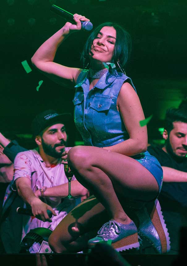 Charli XCX Legs Revealing Denim Short Cash Cash Hakkasan Las Vegas