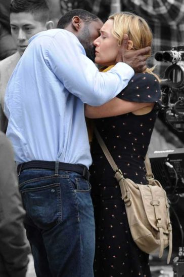 Kate, 41, and Idris, 44, filmed a kissing scene in the middle of a crowded street for The Mountain Between Us © Atlantic Images