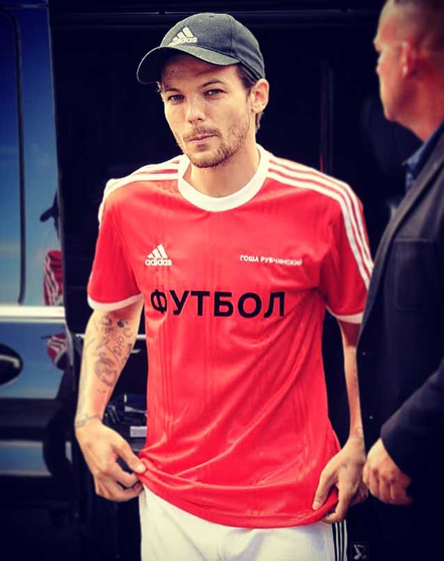 Louis Tomlinson Gosha Rubchinskiy Adidas Football Shirt X Tattoos футбол