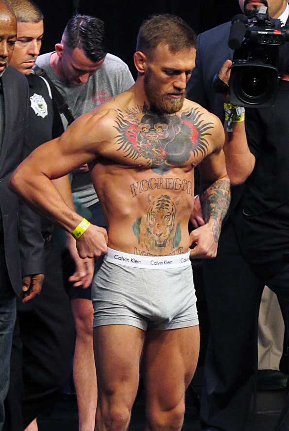 Conor McGregor wore some revealing Calvin Klein underwear as he weighed-in ...