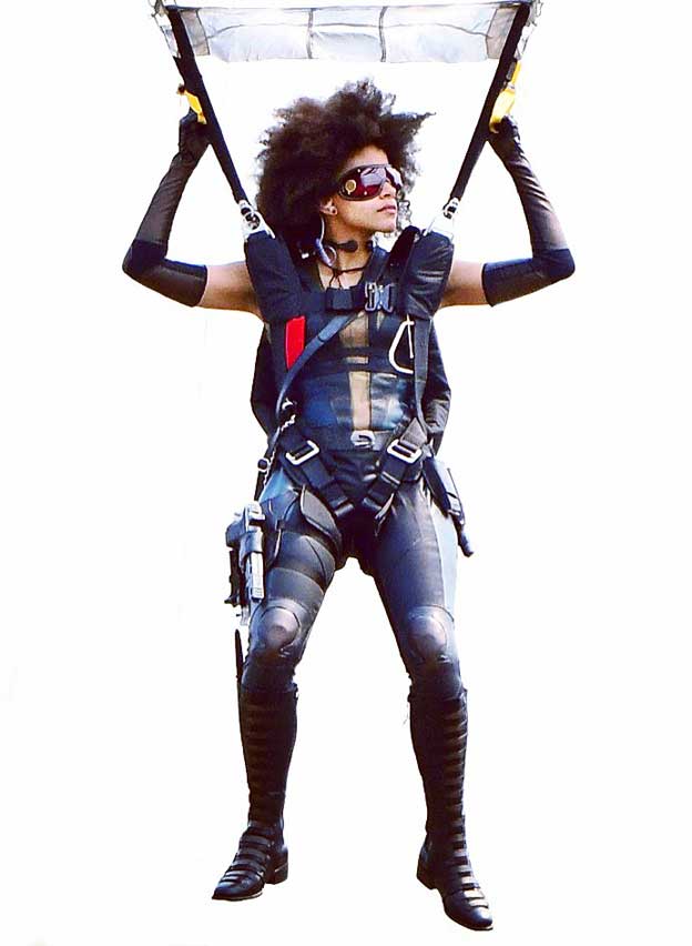 Domino Touches Down In Style Via Parachute Onto Deadpool