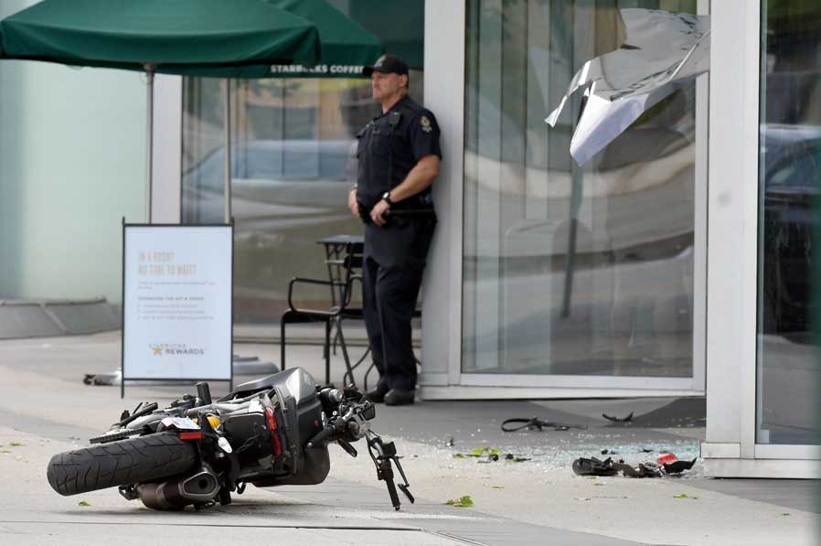 Stunt double Joi "SJ" Harris tragically died while shooting a scene in Vancouver for Deadpool 2. Her motorbike lies on the road with a police officer attending the tragic scene