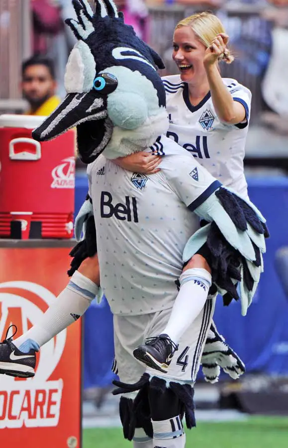 Georgina Haig Frozen Elsa Vancouver Whitecaps Playing Soccer Mascot Spike