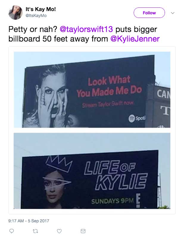 Battle Billboard Kylie Jenner Taylor Swift Sam Smith Los Angeles