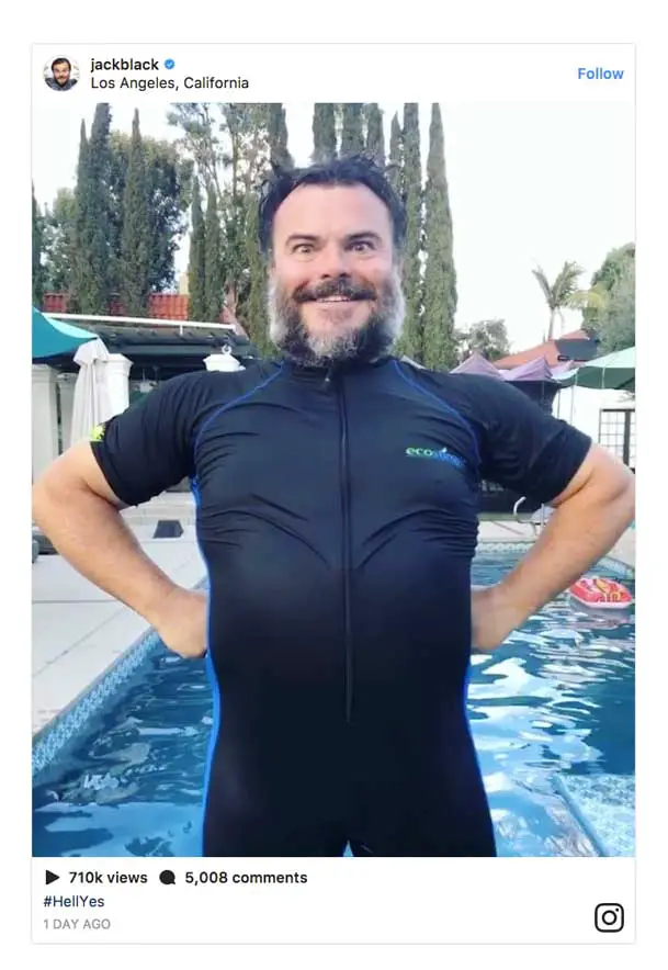 Jack Black Swimming Pool video Instagram