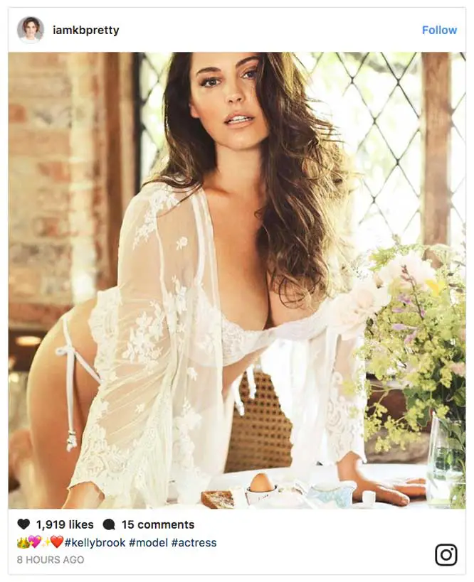 Kelly Brook Lingerie See Through White Lace Bra