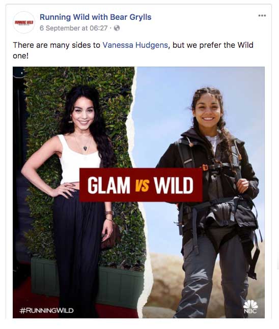 Running Wild Bear Grylls Vanessa Hudgens Season 3 Glam Vs Wild Facebook Posts