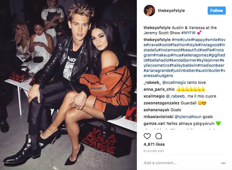 Vanessa Hudgens Austin Butler Hand on Legs New York Fashion Week