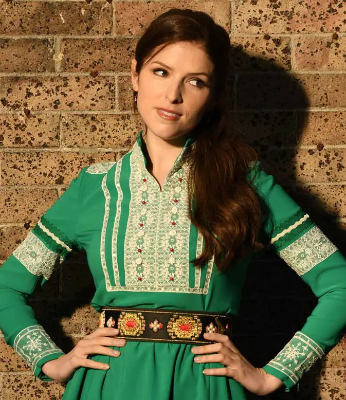 Anna Kendrick gets into the festive Christmas spirit on set of 'Nicole' where she plays Nicole Claus, Santa’s daughter