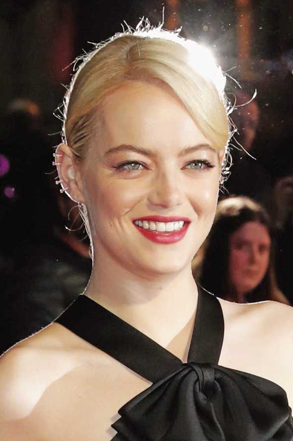 Emma Stone Earrings Givenchy Halter Jumpsuit Blonde Hair Killing Of A Sacred Deer Premiere