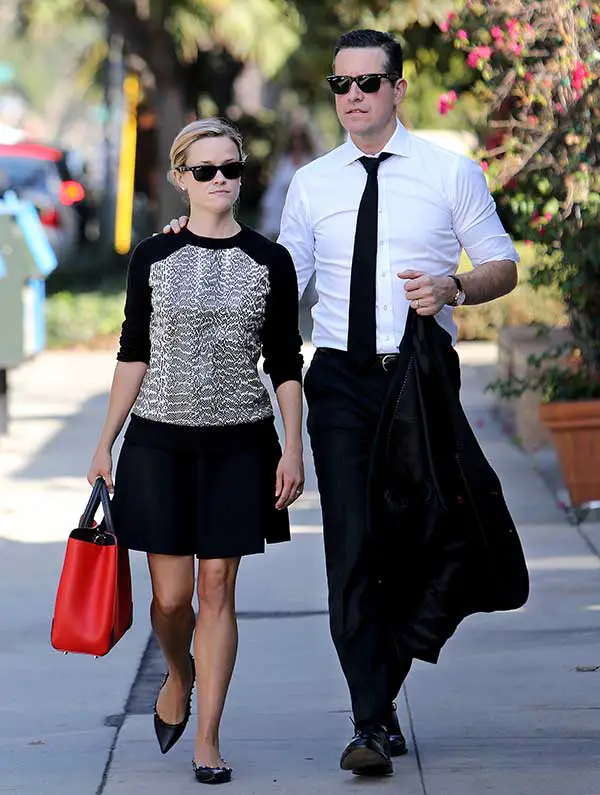 Reese Witherspoon and Jim Toth Wear Matching Black and White Outfits in LA