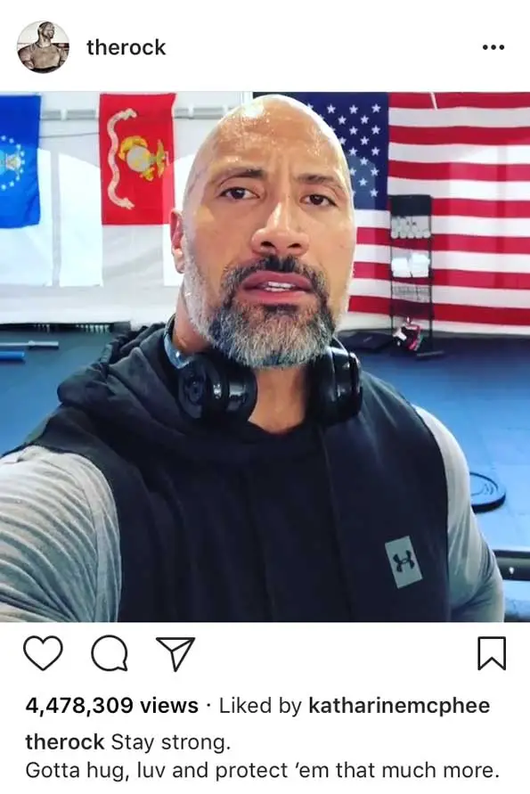 The Rock then posted a video message on his own Instagram account stating “I woke up this morning with a heavy heart” then later stated “It was going to be a game changer for us and our country” with the American flag behind him - Photo courtesy of @therock / Instagram