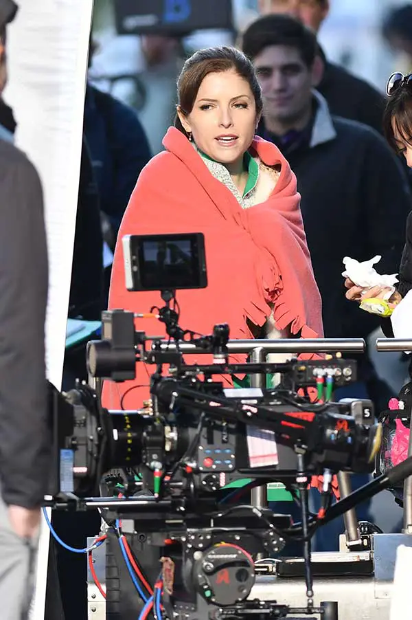 Anna Kendrick Keeps Warm on Set of Disney Movie Nicole © Atlantic Images