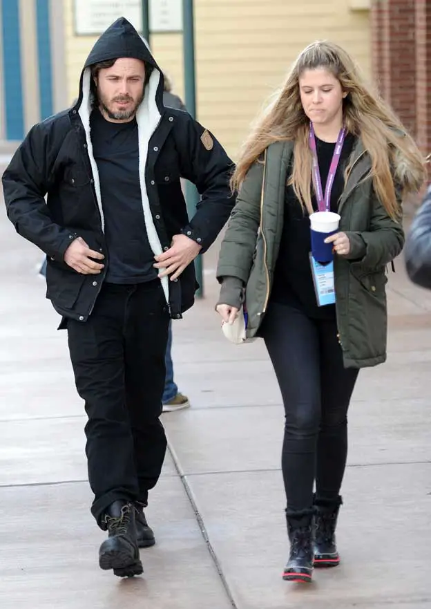 Caeey Affleck Female Assistant Fjällräven winter jacket Sundance Fashion Park City Utah