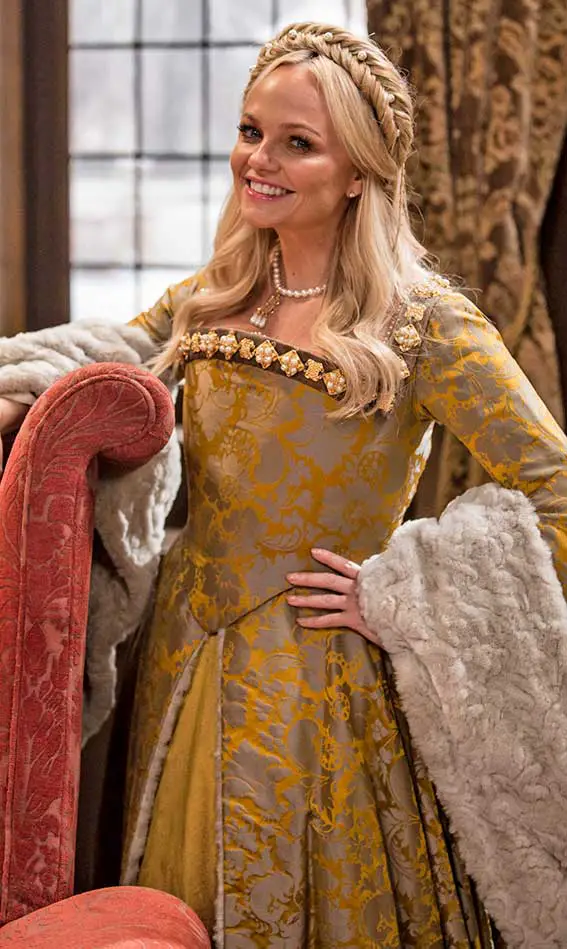 Emma Bunton plays Queen Anne Boleyn alongside Tim vine as a jester in a Christmas Special -Photo courtesy of © BBC / Baby Cow / Gary Moyes