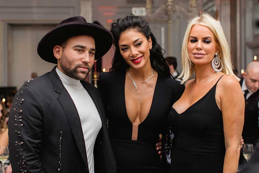 Parson James Nicole Scherzinger Braless Cleavage Alex Perry dress Caroline Stanbury