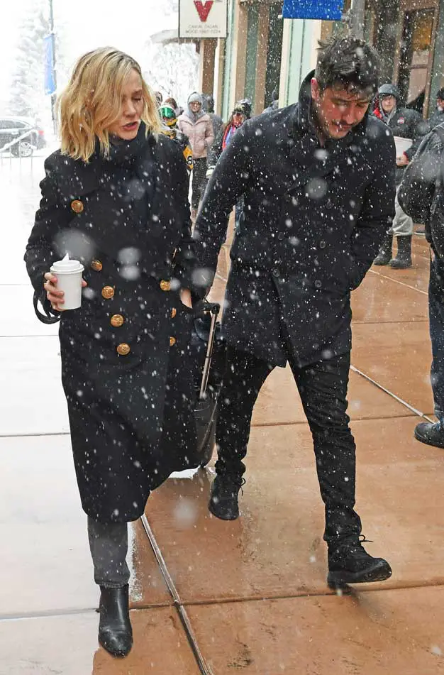 The married couple braved the snow at The Sundance Film Festival where Carey is promoting her upcoming movie Wildlife (2018)