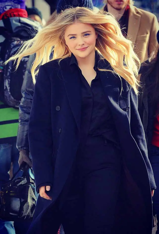 Chloe Grace Moretz wearing Victoria Beckham One Pocket Fluid Shirt at the Sundance Film Festival