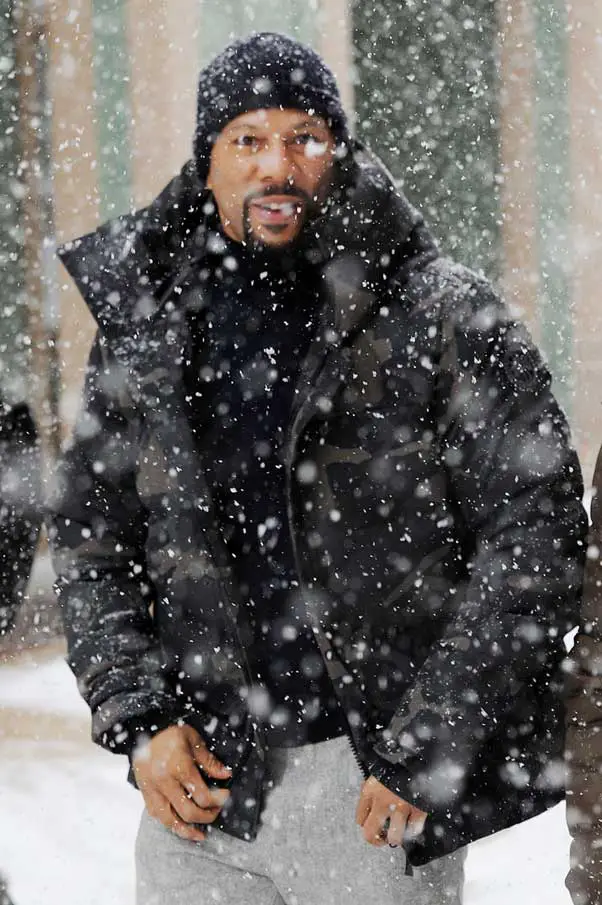 Where is he? Fans could hardly see Common as he stepped out in Park City, Utah © Atlantic Images