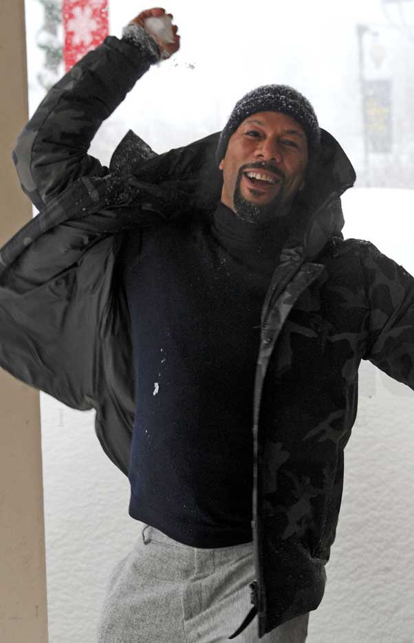 It's on! Common packed a snowball ready for a fight © Atlantic Images