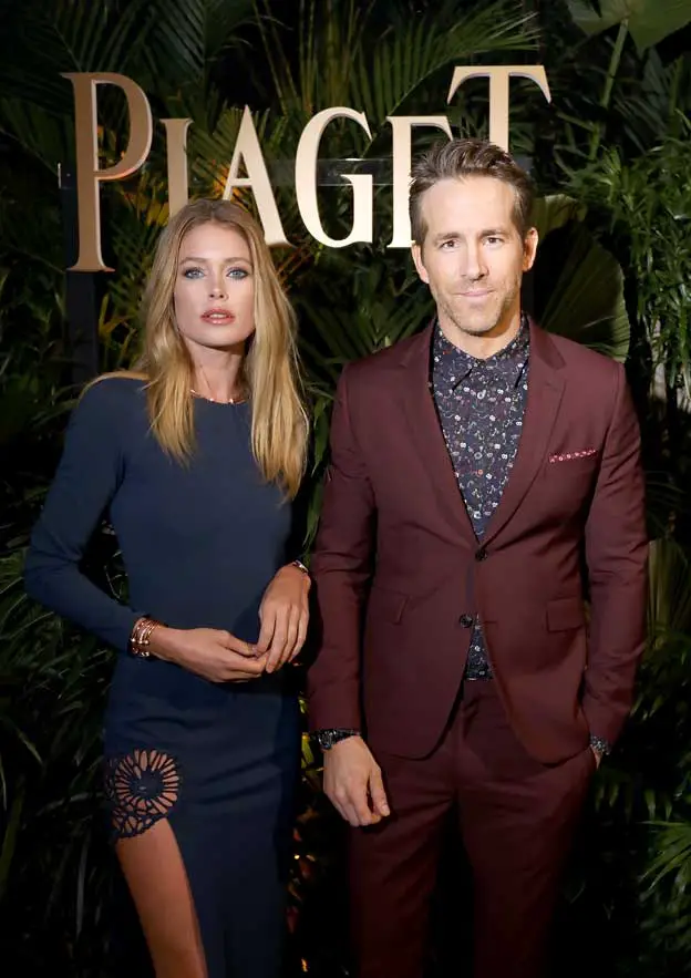 Doutzen Kroes and brand ambassador Ryan Reynolds attend the #Piaget dinner at the Country Club during the #SIHH2018 on January 15, 2018 in Geneva, Switzerland Photo by Remy Steiner / Getty Images for Piaget