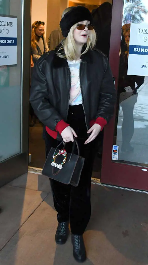 Which way? Elle Fanning headed to several interviews to promote her new movie 'I Think We’re Alone Now' (2018)