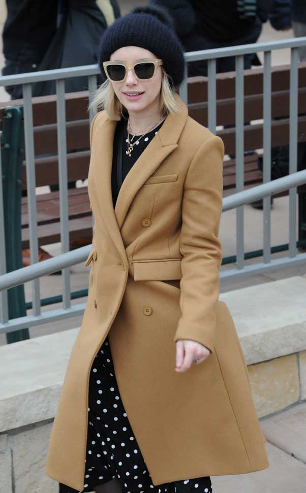 Pretty in Polka Dots! Emma Roberts turned heads in her stylish winter polka dot outfit