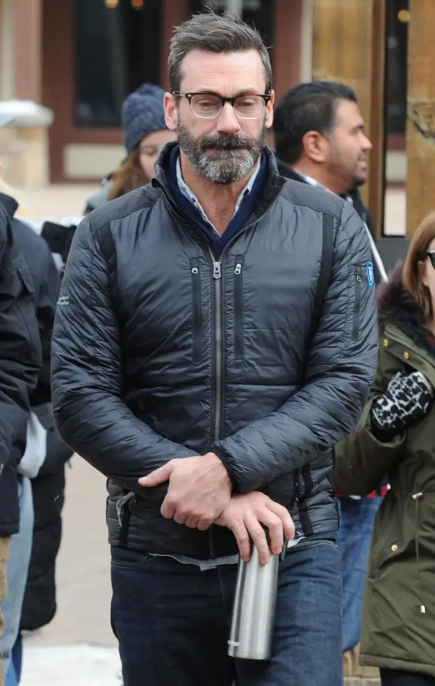 Hamm was at the wintery event in Utah to premiere and promote his new movie, ‘Beirut’, which got rave reviews