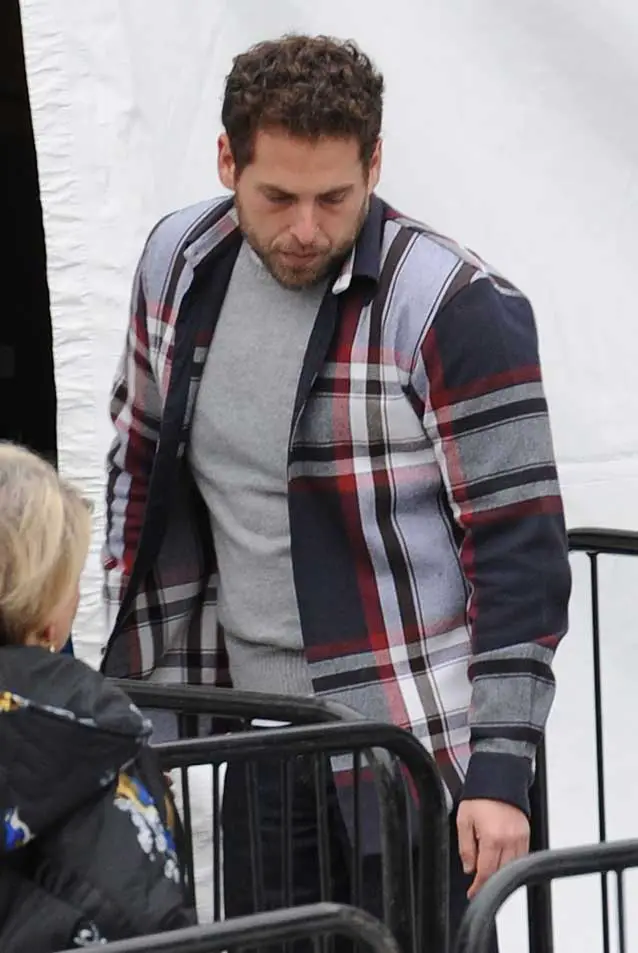 Jonah Hill Wearing Checked Shirt Slim Figure Sundance Film Festival Don't Worry, He Won't Get Far on Foot Thin Unrecongizable