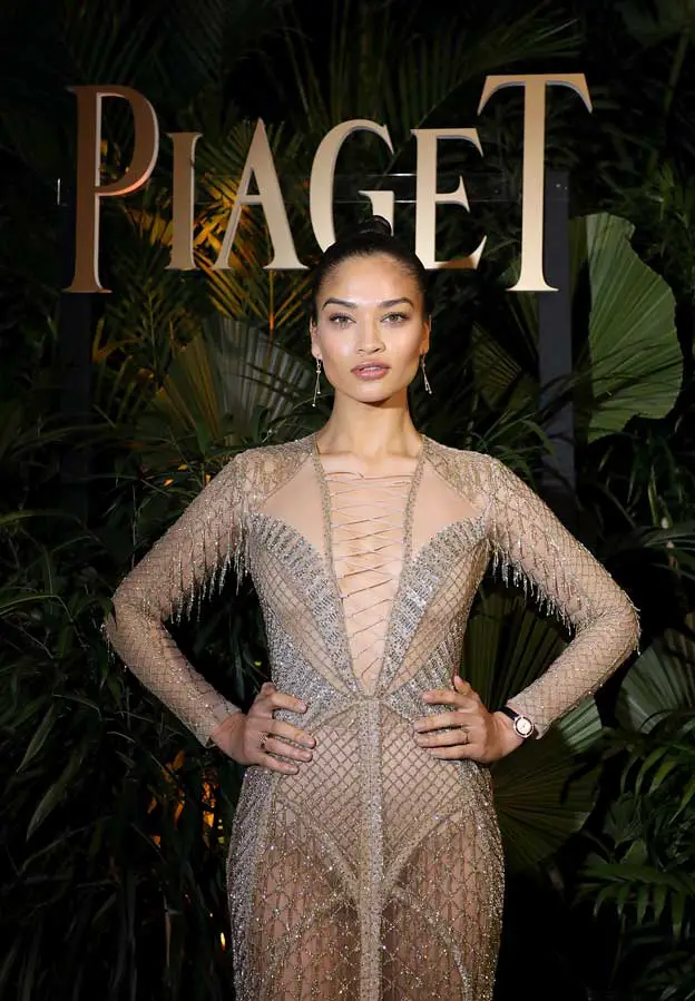 Shanina Shaik turned heads in this nude colored see through outfit as she attended the #Piaget dinner at the Country Club during the #SIHH2018 in Geneva, Switzerland Photo by Remy Steiner / Getty Images for Piaget Underwear naked