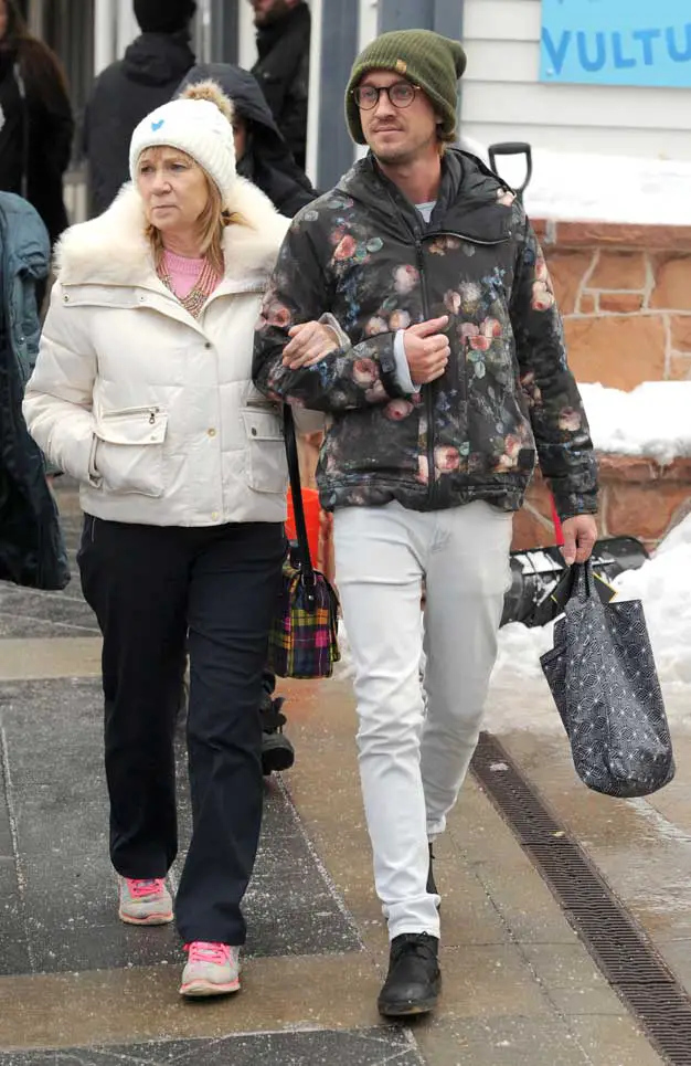 Tom Felton Mum mom in Flowery Jacket at the Sundance Film Festival