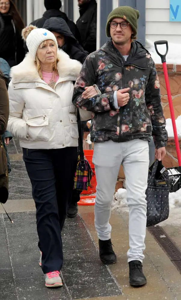 Tom Felton Mum mom in Flowery Jacket at the Sundance Film Festival