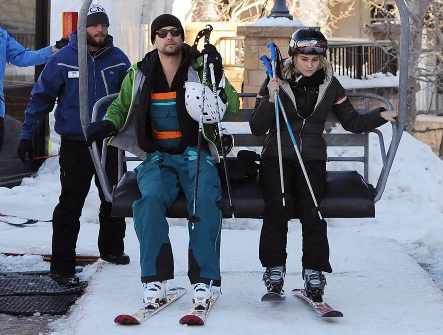 Diane Kruger Joshua Jackson Couple Skiing