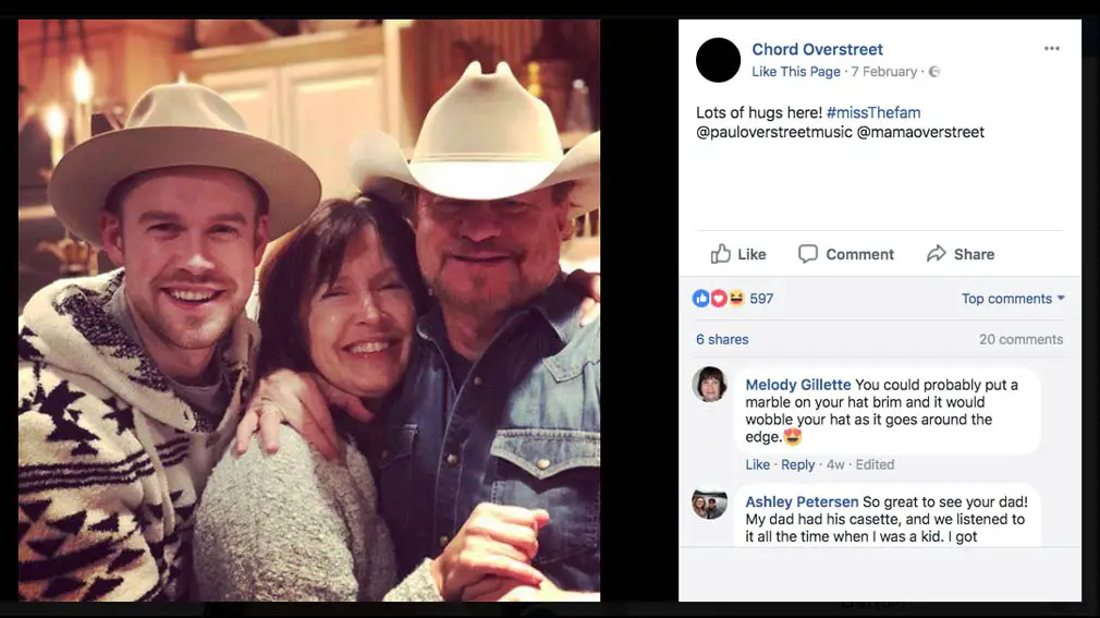 Chord Overstreet shared a rare picture of himself wearing a cool hooded sweatshirt on his Facebook account with his family - Photo courtesy of Chord Overstreet / Facebook