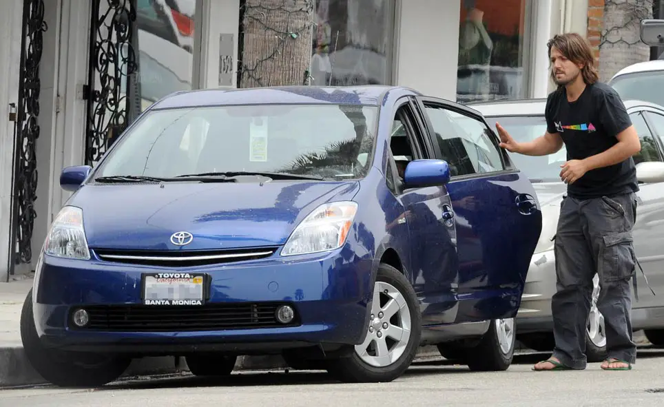 Diego Luna Star Wars Actor Cassian Andor Prius Car Breaks Down Venice Los Angeles Long Haircut
