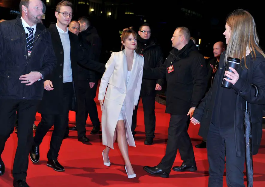 Hermione has grown up! Emma Watson showed off her legs in white Maiyet dress at the premiere of 'Colonia' © Atlantic Images