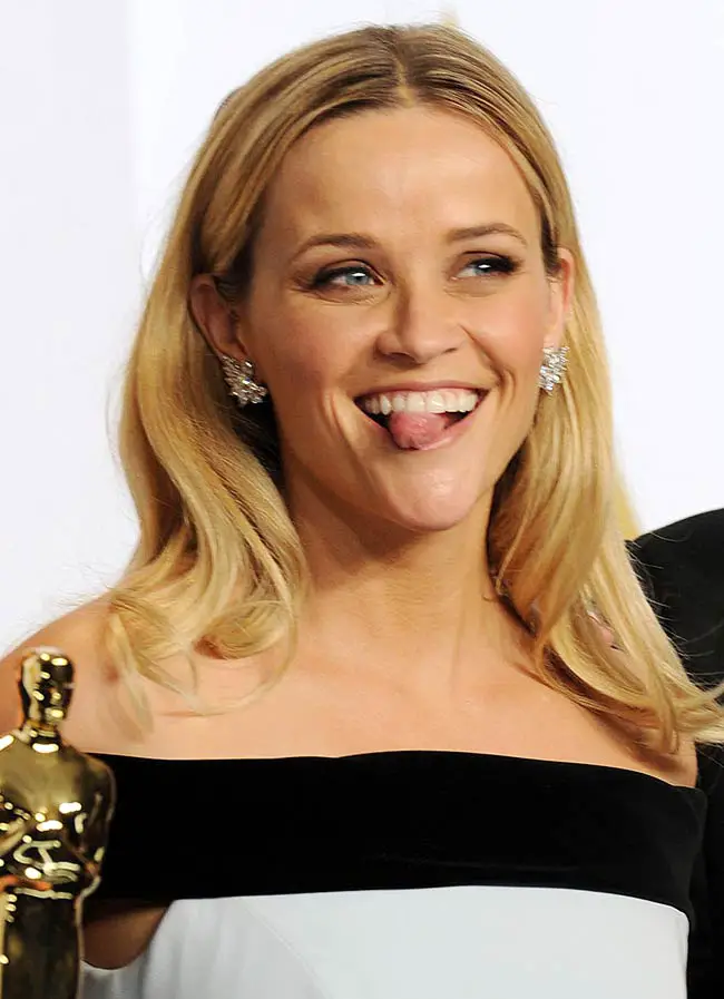 Reese Witherspoon wore a Tom Ford gown and Tiffany & Co jewels at the 87th Annual Academy Awards in Hollywood, Los Angeles