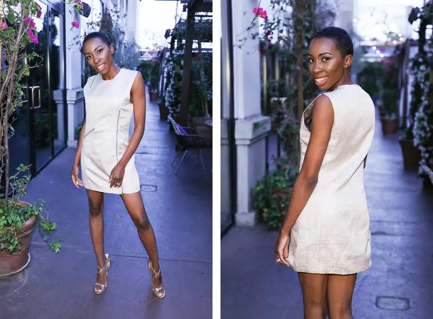 'Black Panther' star Carrie Bernans showed off her toned legs at the Regard Magazine Cover party Regard Magazine’s Spring 2018 Cover Issue The Riviera 31 inside the Sofitel in Los Angeles