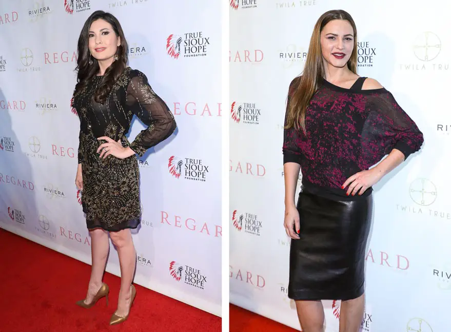 Celeste Thorson and Eve Mauro posed up op the Regard Magazine red carpet in Beverley Hills Regard Magazine’s Spring 2018 Cover Issue The Riviera 31 inside the Sofitel in Los Angeles