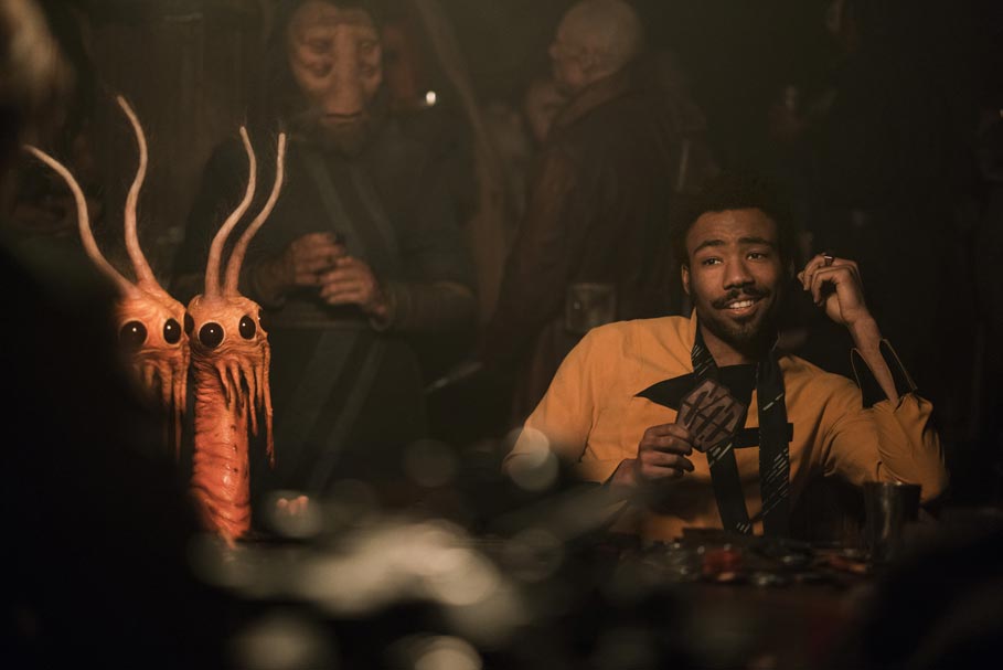 Solo: A Star Wars Story Stills Lando Calrissian pictured gambling with two cards in his hand - was he playing 'Corellian Spike'?