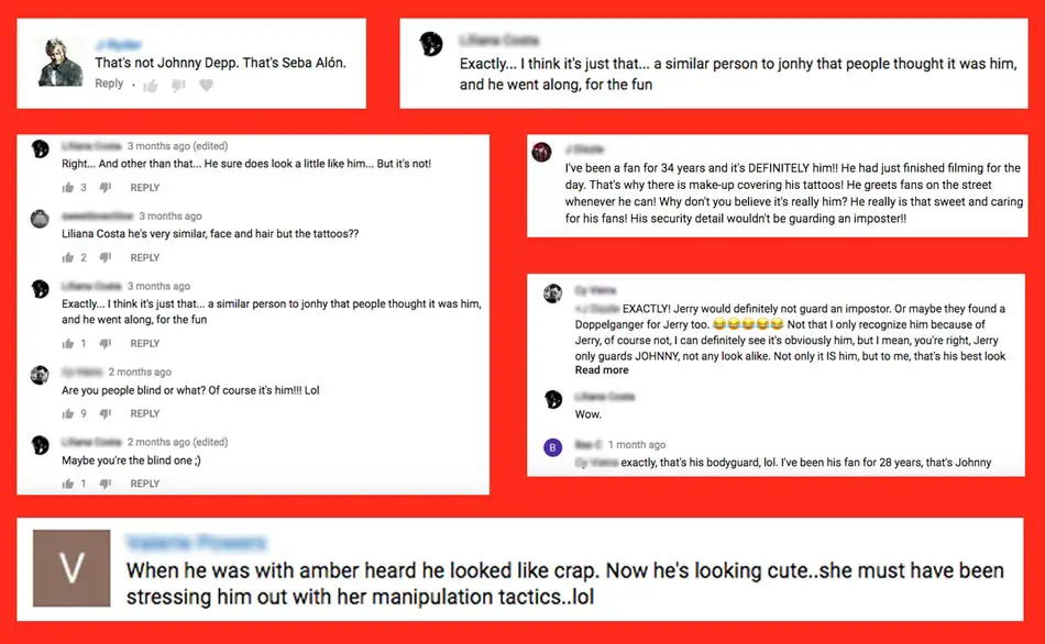Fans have been fighting it out on YouTube arguing if the footage showed the real Johnny Depp or Seba Alon?!