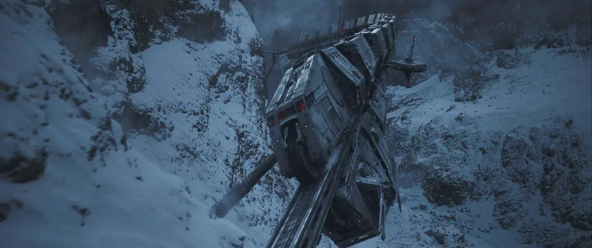 Solo: A Star Wars Story Stills According to StarWars.com "The speeding, spinning train glimpsed in the movie’s TV spot is called the Conveyex, and Han has to steal something that’s on board"