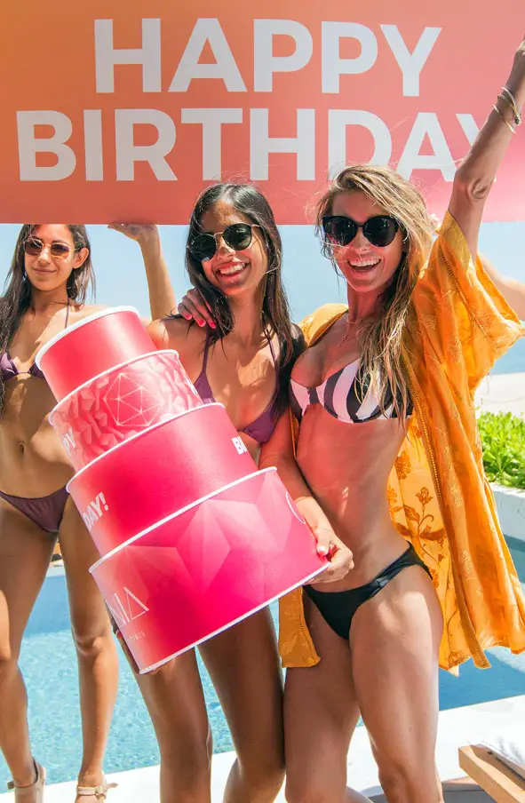 Bikini Birthday! Audrina Patridge showed off her stunning figure as she was given a fun pink cake from OMNIA - Photos courtesy of Cabo Pictures