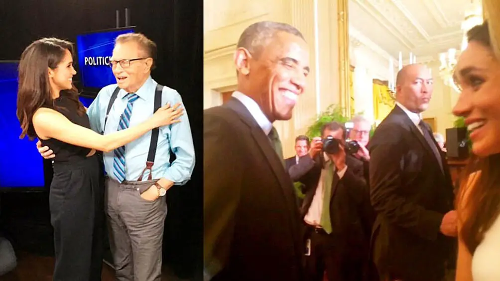 Meghan Markle met Larry King and the former President Barack Obama which she shared on her official Instragram account - Photo courtesy of @meghanmarkle / Instagram