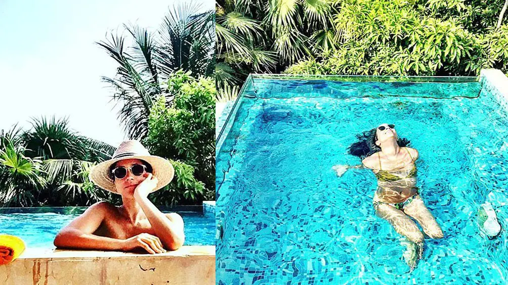 Meghan Markle posted pics of her in the pool in a bikini which we doubt will be allowed on the official Royal Instagram account - Photo courtesy of @meghanmarkle / Instagram