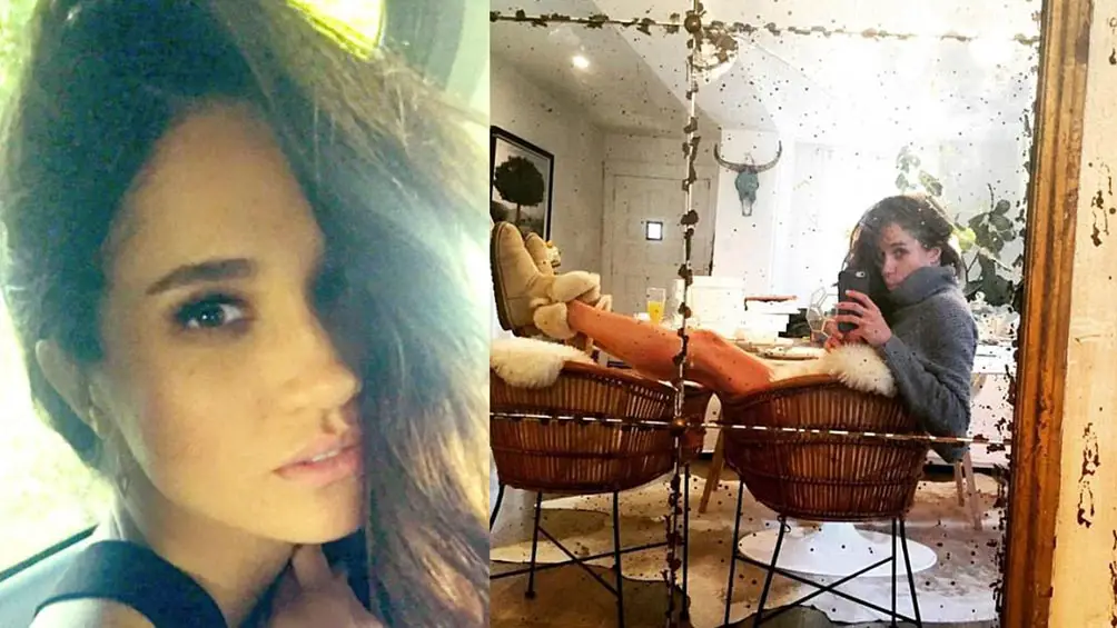 Meghan Markle showed off her legs posting this selfie on Instagram - Photo courtesy of @meghanmarkle / Instagram