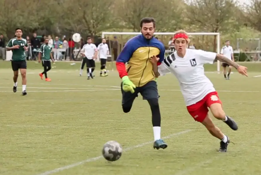 Justin Bieber Soccer match wearing Nike boots cleats in Los Angeles