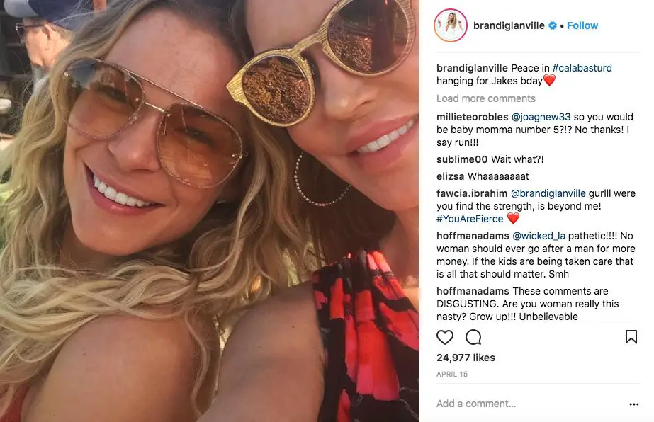 Is the feud over? Brandi Glanville posted a selfie on Instagram WITH LeAnn Rimes and both of them were smiling in #calabasturd! Photo courtesy of Instagram / @brandiglanville